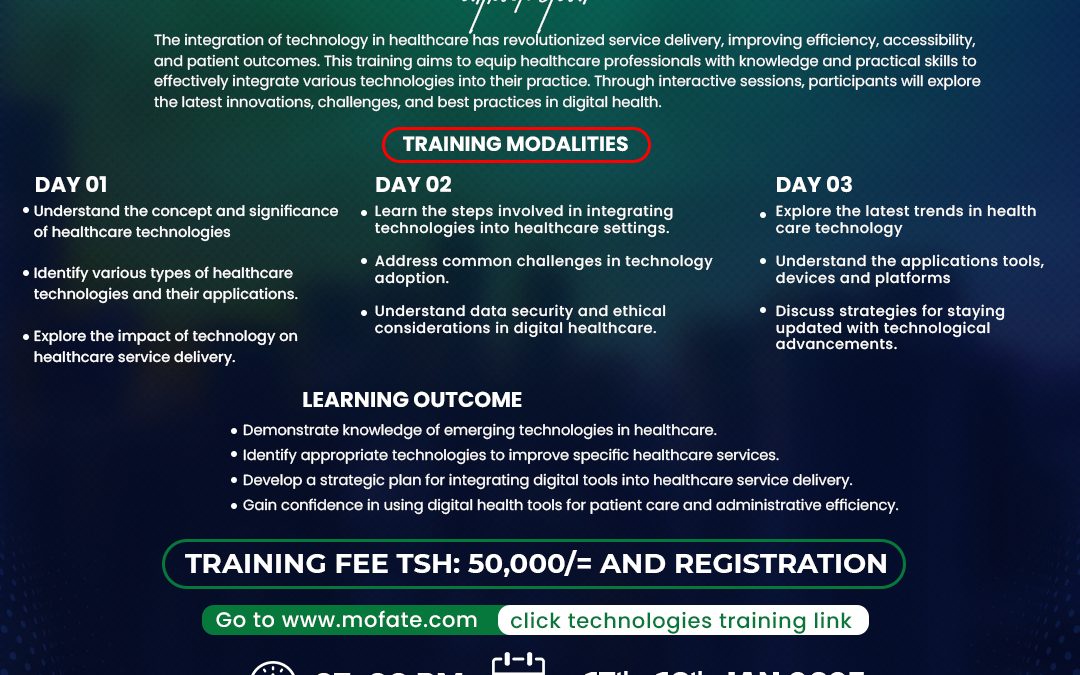 Invitation to Three-Day Training: Integration of Technologies in Health