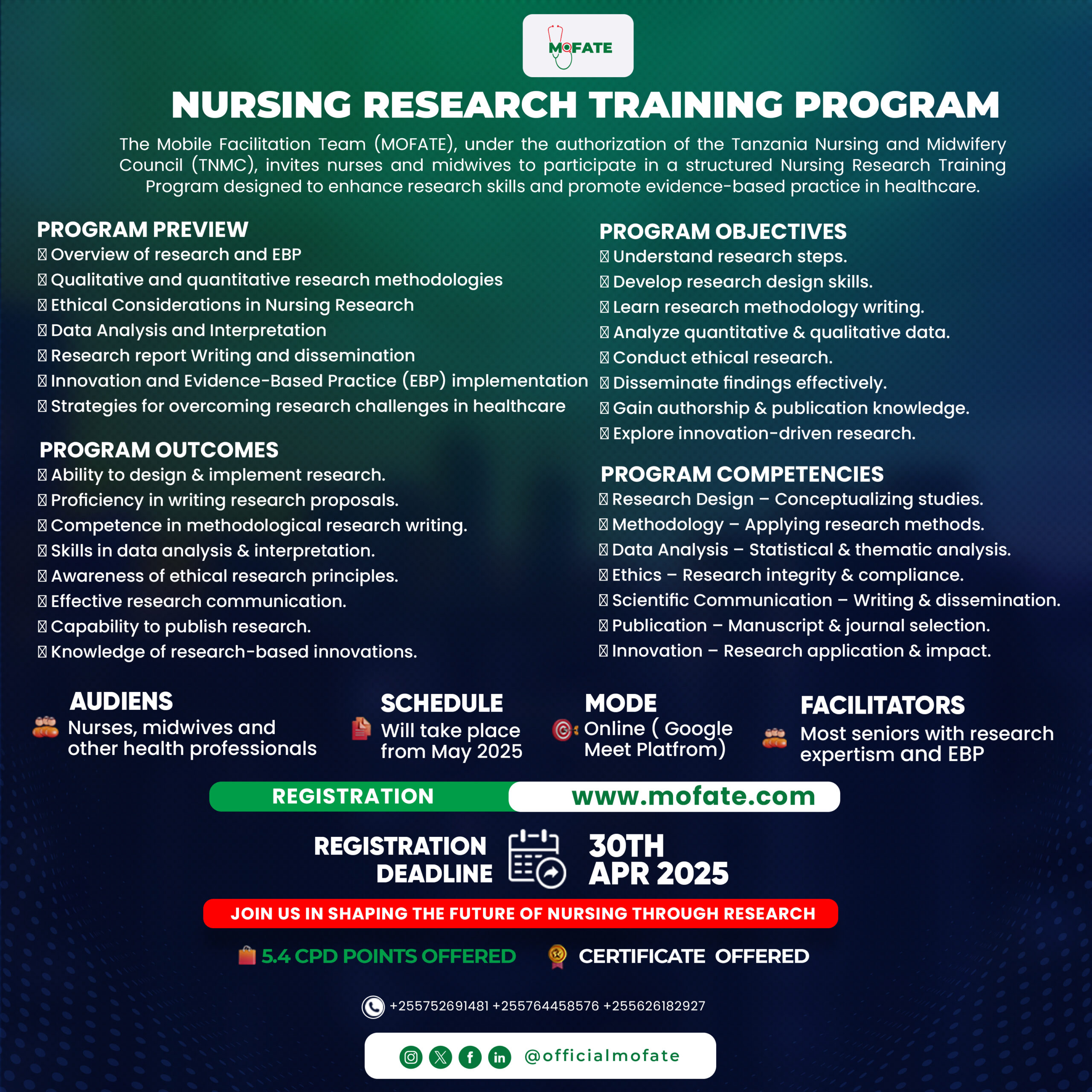 CALL FOR NURSING RESEARCH TRAINING PROGRAM